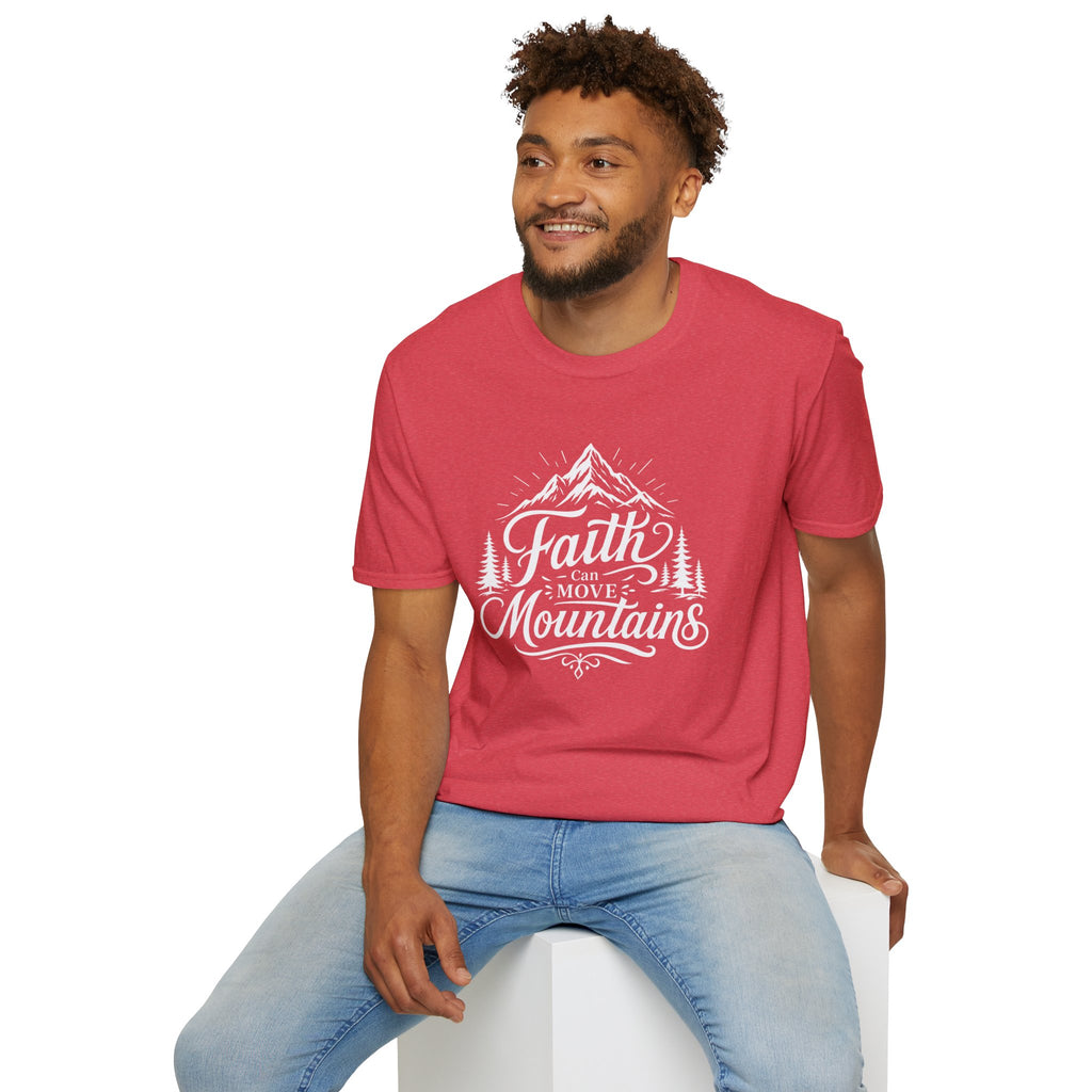 Faith Can Move Mountains T-Shirt | Mountain Script Typography