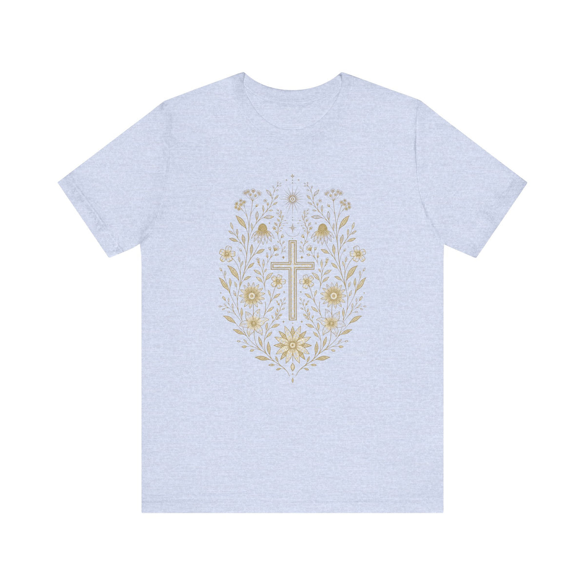 Floral Cross Tee | Christian Faith T-Shirt, Botanical Religious Design