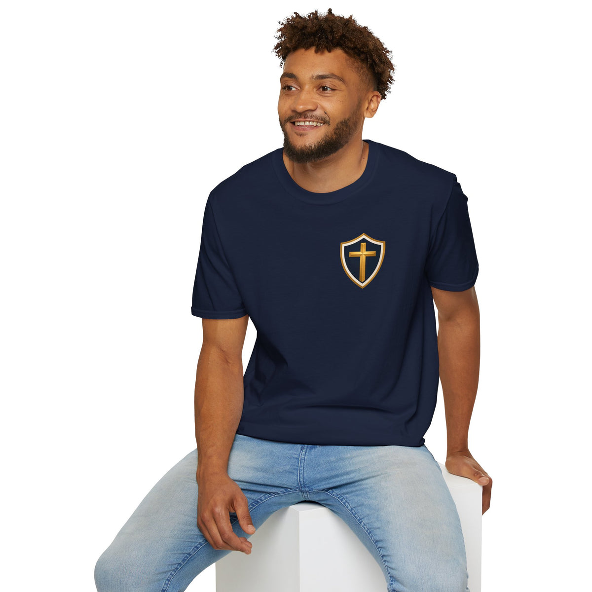 Christian Shield Cross T-Shirt — Faith Emblem Tee for Men & Women