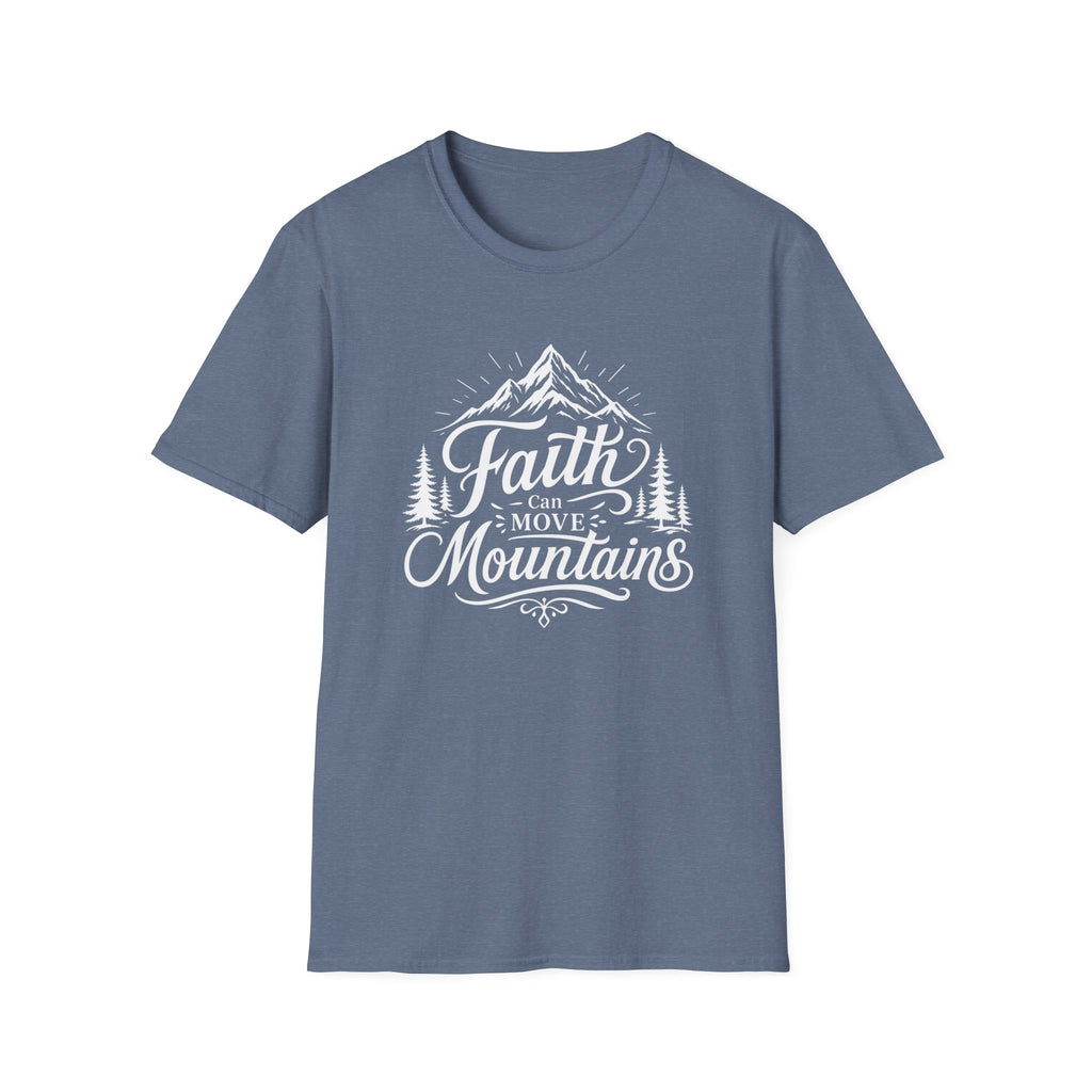 Faith Can Move Mountains T-Shirt | Mountain Script Typography