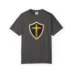 Cross and Shield Faith T‑Shirt – Gold Cross Emblem Tee