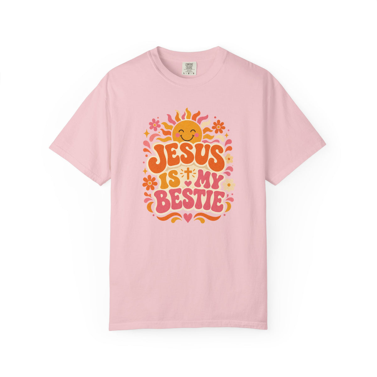 Jesus Is My Bestie T-Shirt | Retro Sunflower Christian Faith Tee