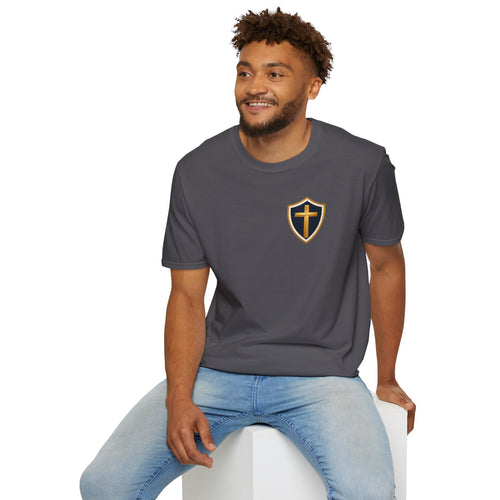 Christian Shield Cross T-Shirt — Faith Emblem Tee for Men & Women