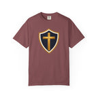 Cross and Shield Faith T‑Shirt – Gold Cross Emblem Tee