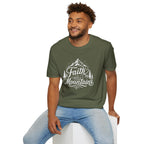 Faith Can Move Mountains T-Shirt | Mountain Script Typography