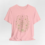 Floral Cross Tee | Christian Faith T-Shirt, Botanical Religious Design