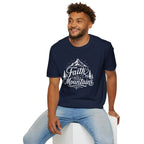 Faith Can Move Mountains T-Shirt | Mountain Script Typography