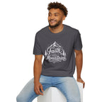 Faith Can Move Mountains T-Shirt | Mountain Script Typography