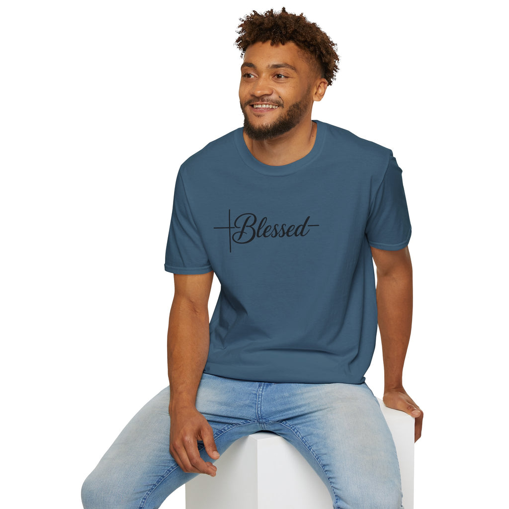 Blessed Script Cross T-Shirt | Faith Christian Tee