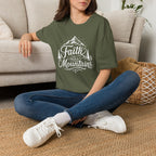 Faith Can Move Mountains T-Shirt | Mountain Script Typography