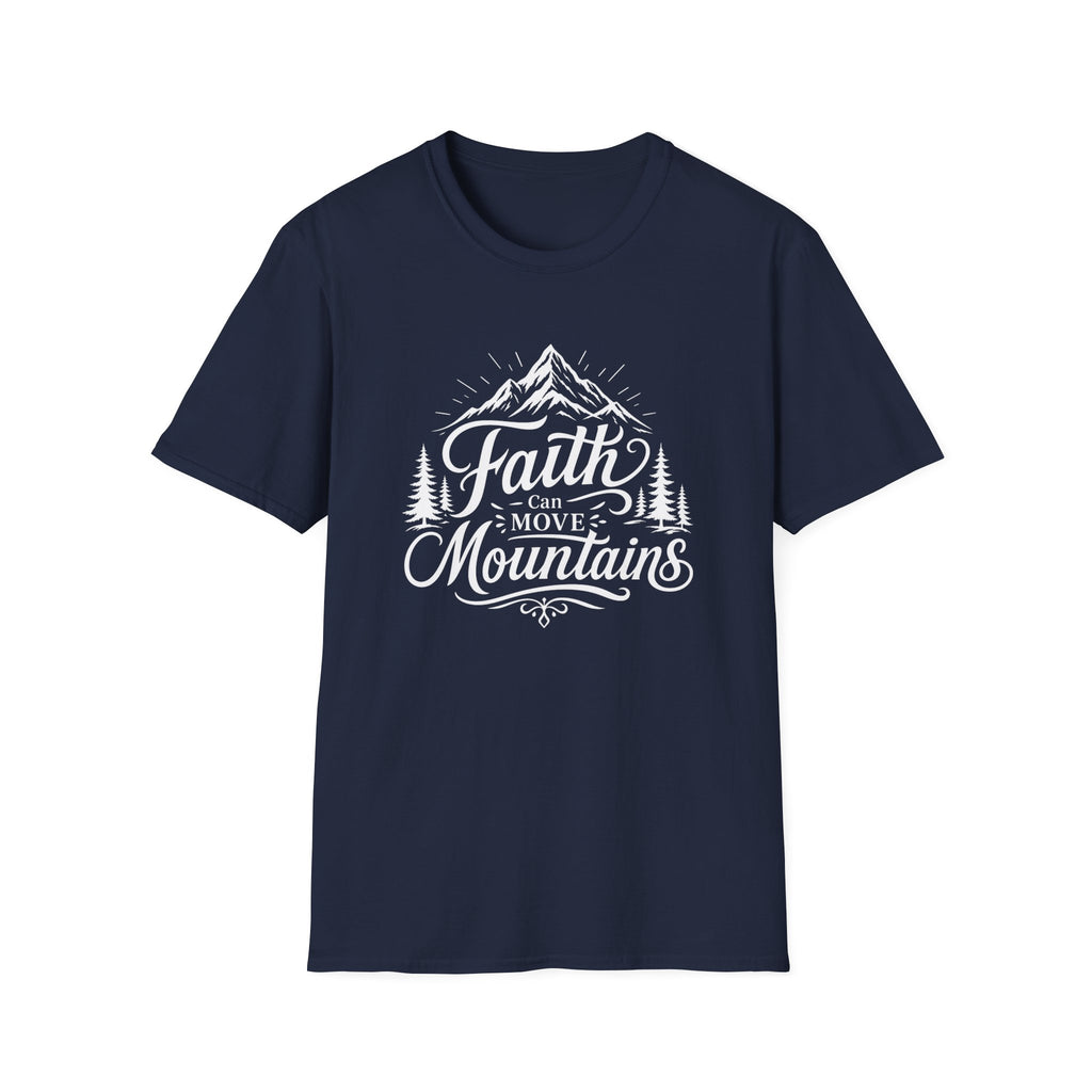 Faith Can Move Mountains T-Shirt | Mountain Script Typography