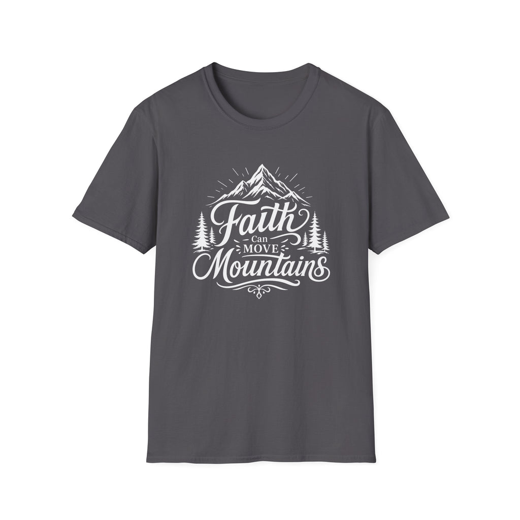 Faith Can Move Mountains T-Shirt | Mountain Script Typography