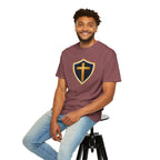 Cross and Shield Faith T‑Shirt – Gold Cross Emblem Tee