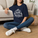 Faith Can Move Mountains T-Shirt | Mountain Script Typography