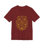 flowers and cross Unisex Jersey Short Sleeve Tee