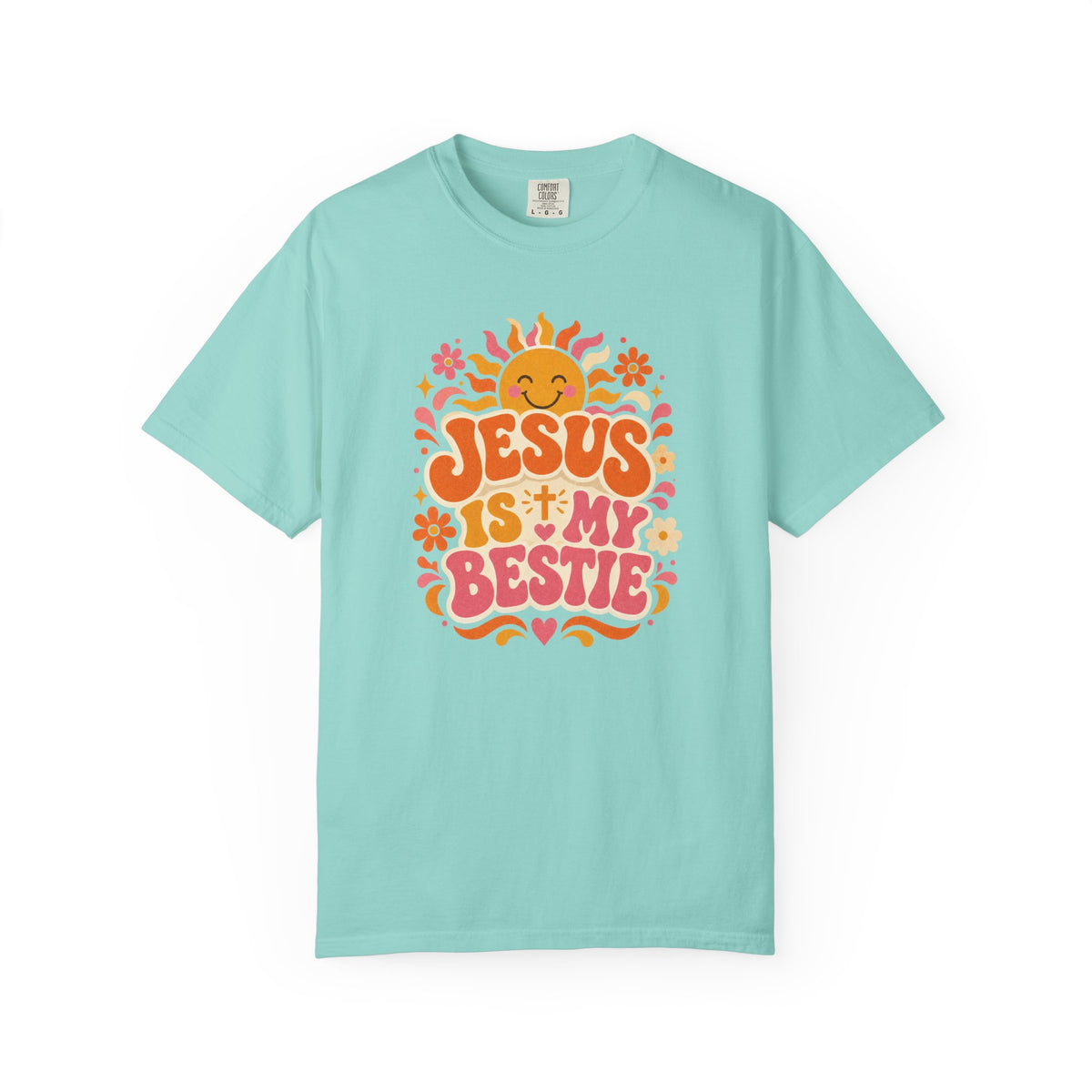 Jesus Is My Bestie T-Shirt | Retro Sunflower Christian Faith Tee