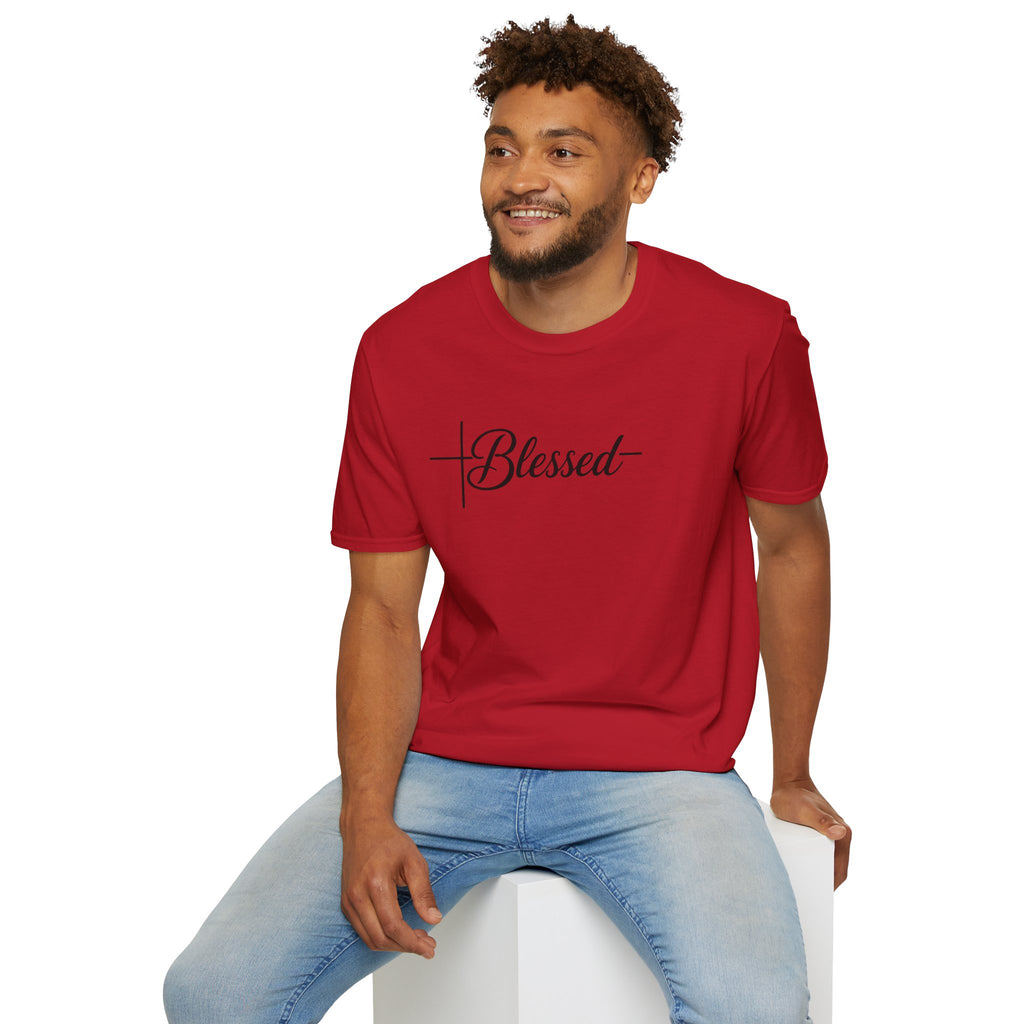 Blessed Script Cross T-Shirt | Faith Christian Tee