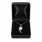 Sterling Silver White Pearl Swirl Pendant Necklace | 16" Chain
