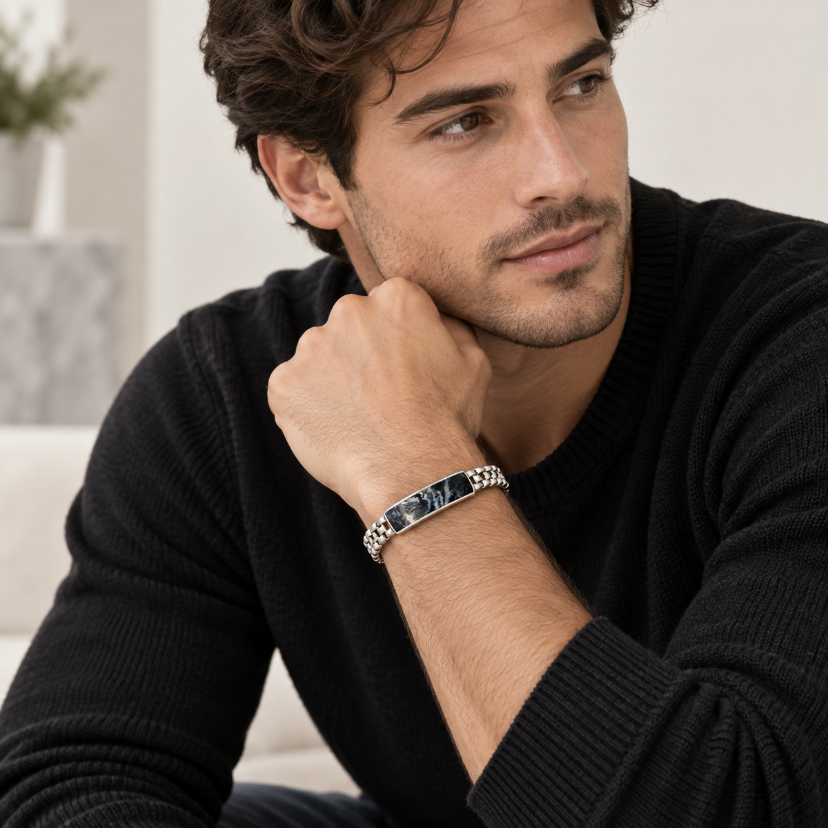 Estate David Yurman Pietersite ID Bracelet in Sterling Silver