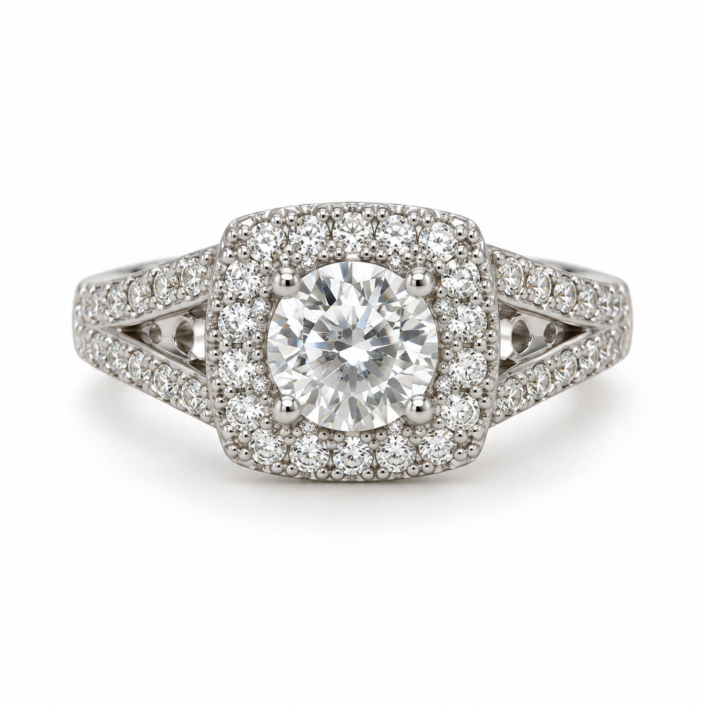 Estate 14K White Gold Diamond Ring, 1.00 CTW, Size 6