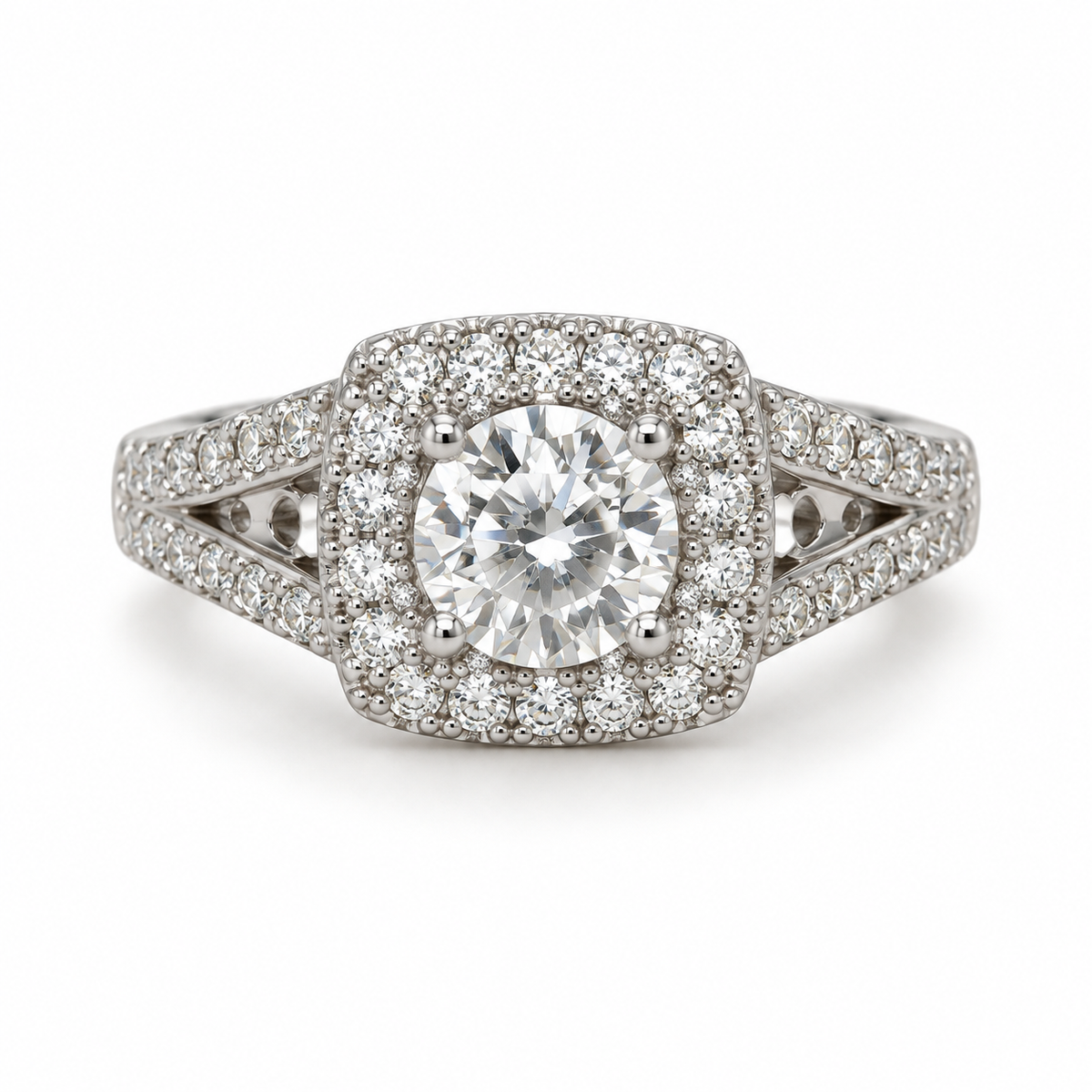 Estate 14K White Gold Diamond Ring, 1.00 CTW, Size 6