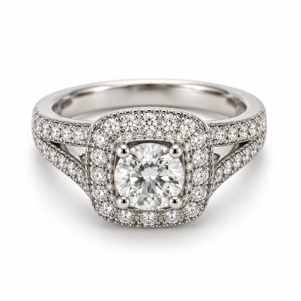 Estate 14K White Gold Diamond Ring, 1.00 CTW, Size 6