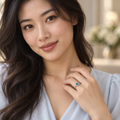 Estate 14K White Gold Blue Diamond Halo Ring, 0.60 CTW, Size 7